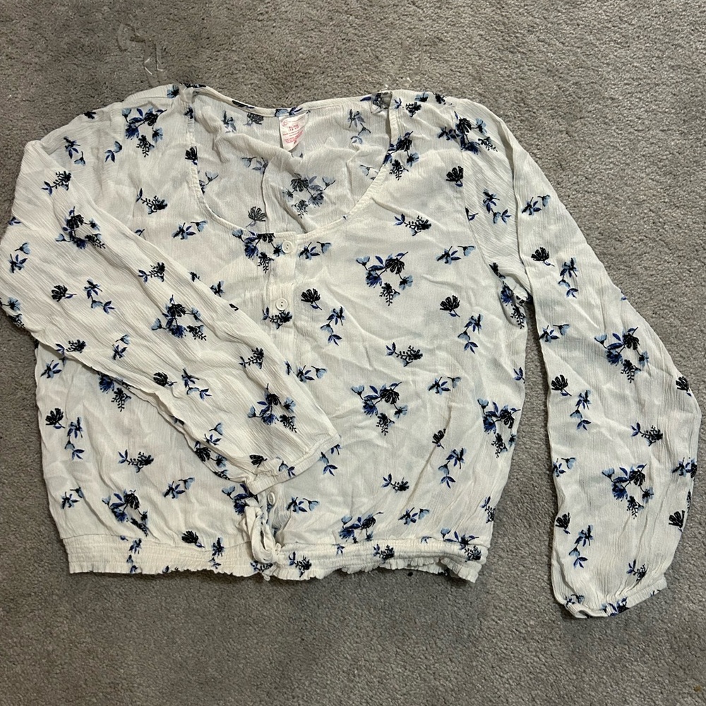 White floral dressy shirt